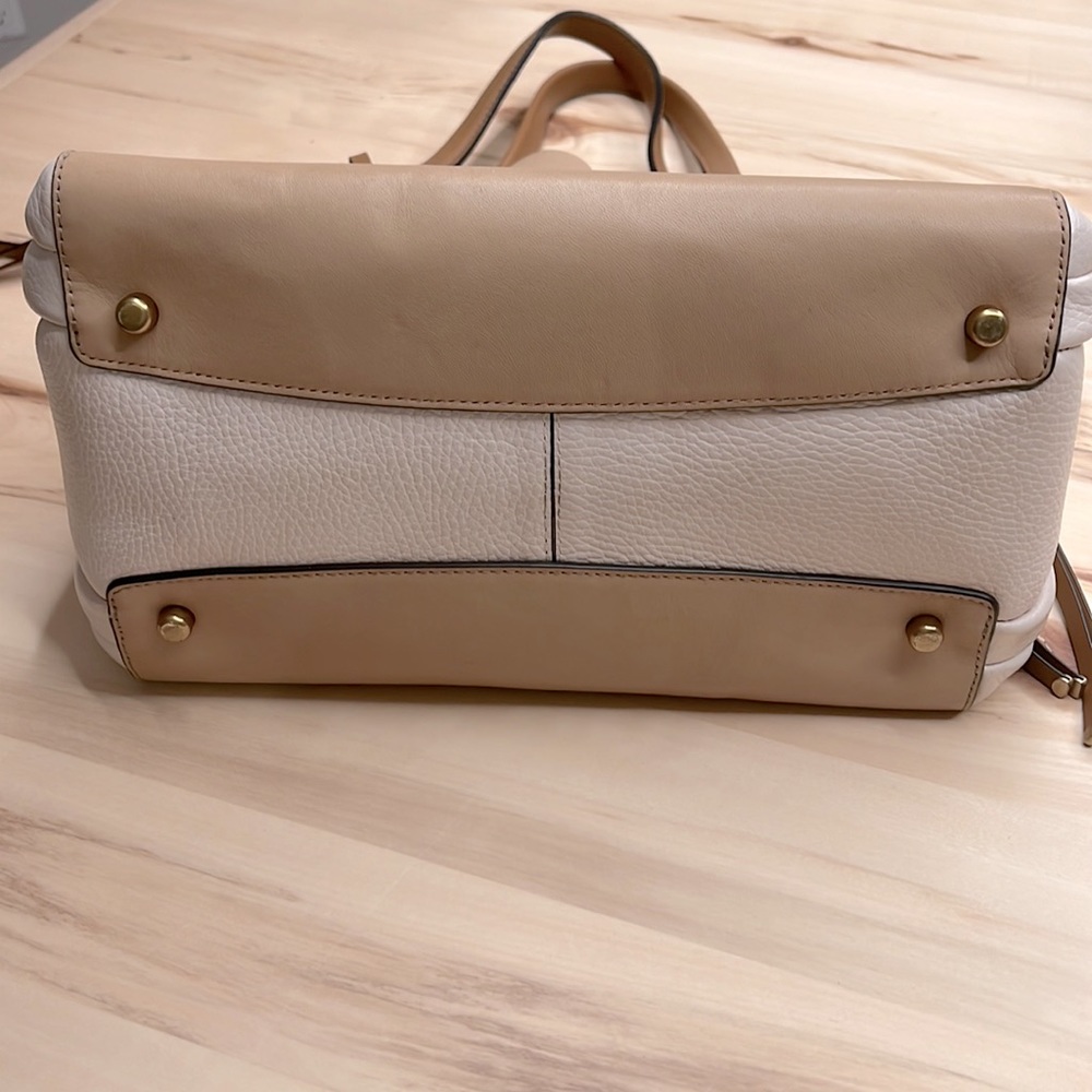 Coach 1941 Harmony Bag Tan Creamy White colorblock purple suede interior - Picture 10 of 16